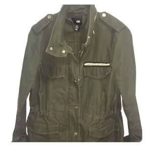 H&M army jacket with gold detail